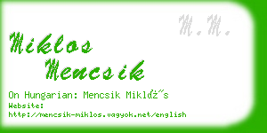 miklos mencsik business card